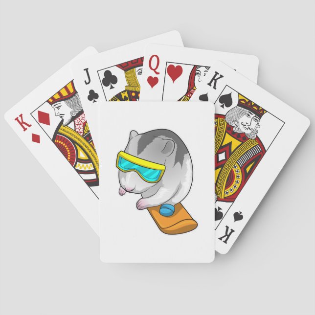 Hamster Snowboarder Snowboard Casinokort (Baksidan)
