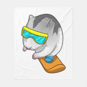 Hamster Snowboarder Snowboard Fleecefilt