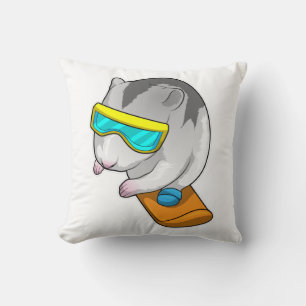 Hamster Snowboarder Snowboard Kudde