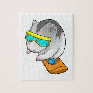 Hamster Snowboarder Snowboard Pussel
