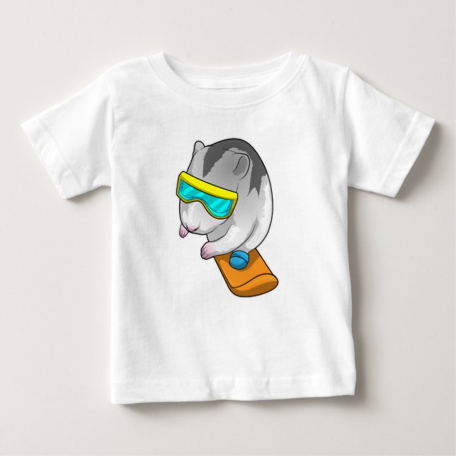 Hamster Snowboarder Snowboard T Shirt (Framsida)