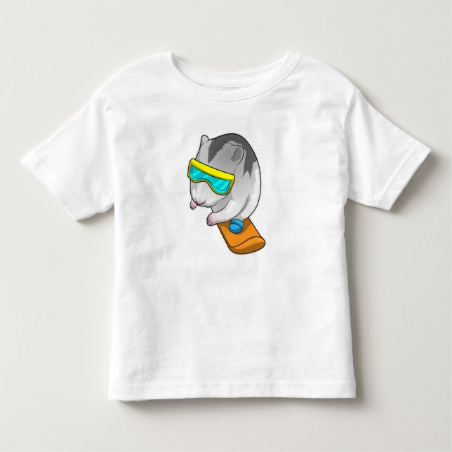 Hamster Snowboarder Snowboard T Shirt (Framsida)