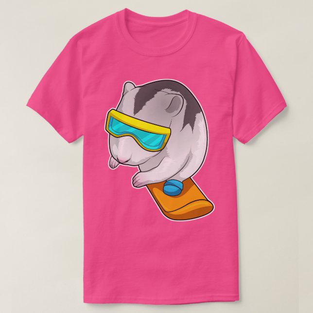 Hamster Snowboarder Snowboard T Shirt (Design framsida)