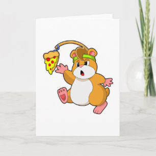 Hamster som äter pizza kort