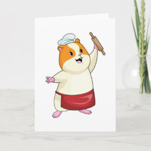 Hamster som bagare med kavlarpinne kort