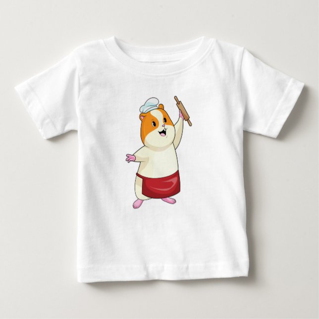 Hamster som Baker med Rolling pin T Shirt (Framsida)