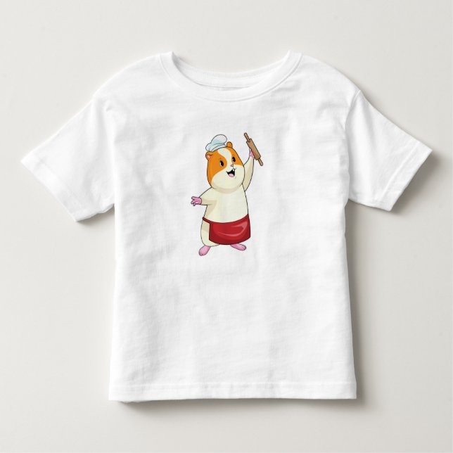 Hamster som Baker med Rolling pin T Shirt (Framsida)