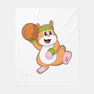 Hamster som Basketball-spelare med Basketball Fleecefilt