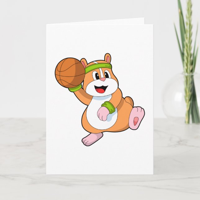 Hamster som Basketball-spelare med Basketball Kort (Framsida)