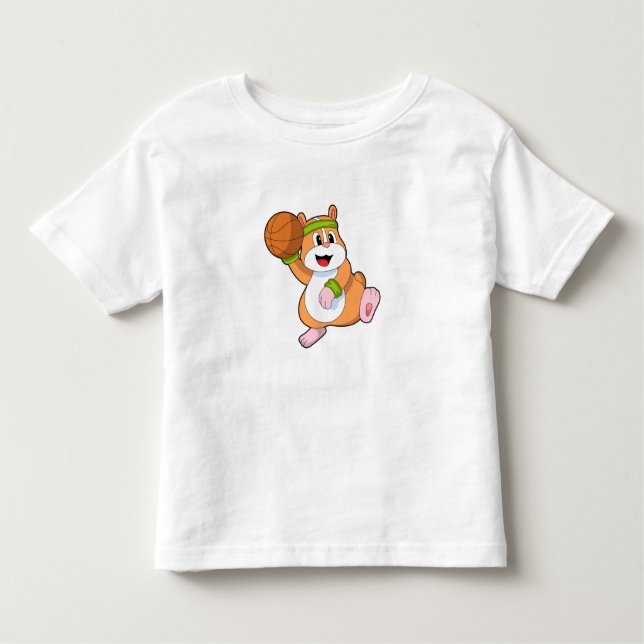 Hamster som Basketball-spelare med Basketball T Shirt (Framsida)