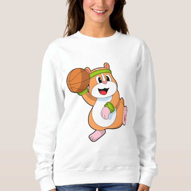 Hamster som Basketball-spelare med Basketball T Shirt (Framsida)