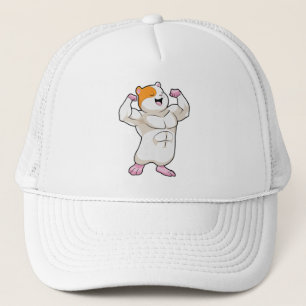 Hamster som Bodybyggder med stora muskler Keps
