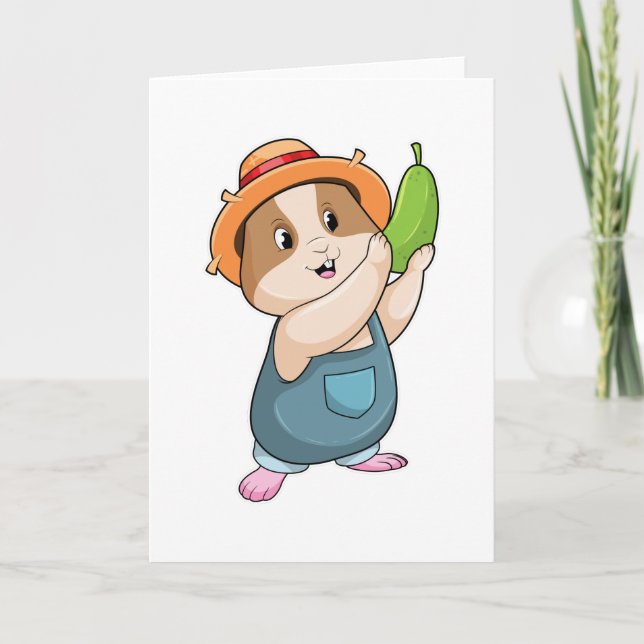 Hamster som bonde med zucchini kort (Framsida)