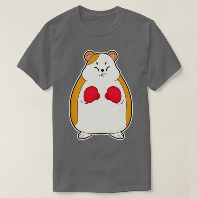 Hamster som boxare med boxinghandskar t shirt (Design framsida)