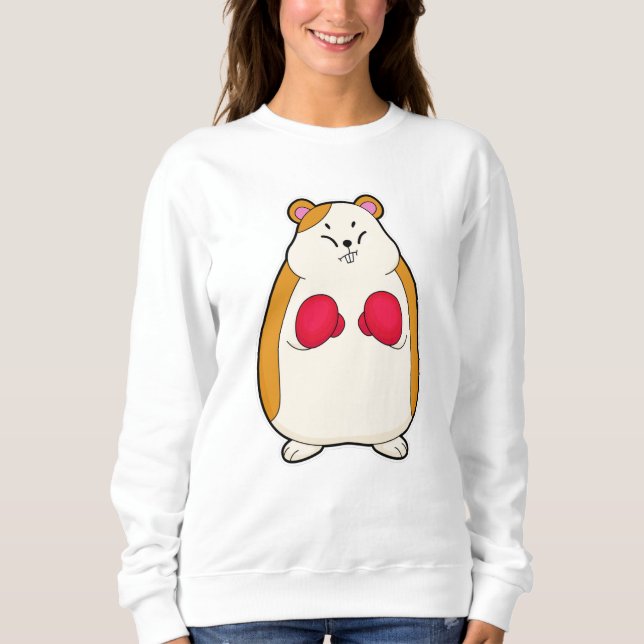Hamster som Boxer med Boxinghandskar T Shirt (Framsida)