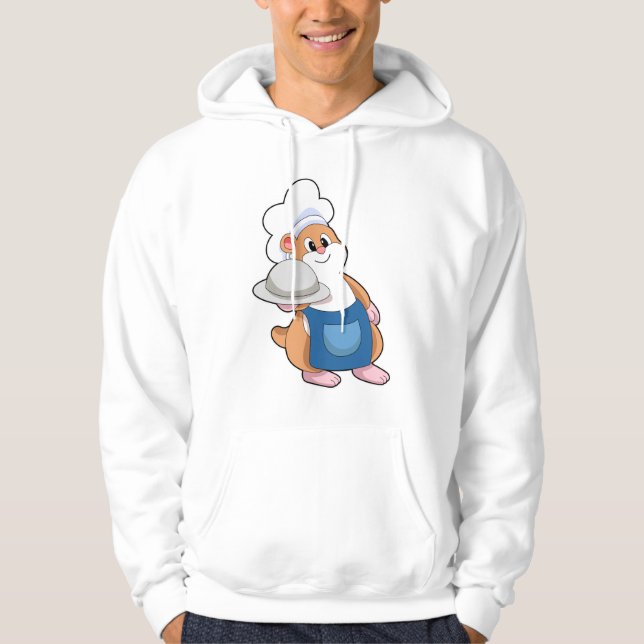 Hamster som Cook med Platter Hoodie (Framsida)