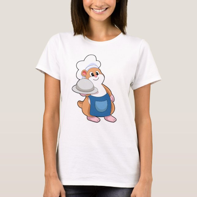 Hamster som Cook med Platter T Shirt (Framsida)