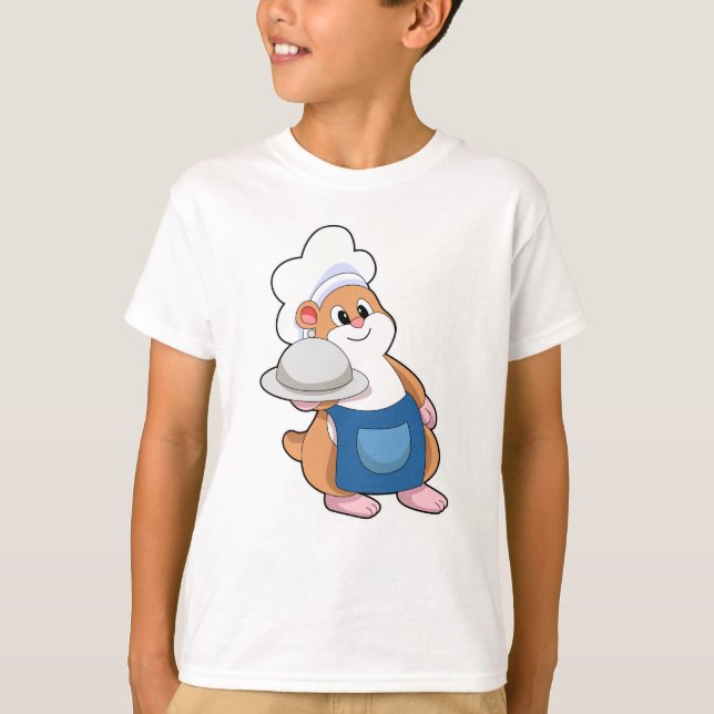 Hamster som Cook med Platter T Shirt (Framsida)