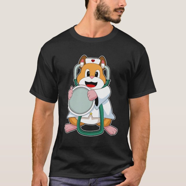 Hamster som Doktor med Stethoscope.PNG T Shirt (Framsida)