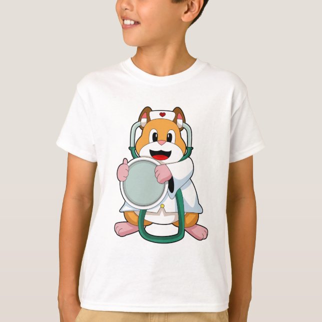 Hamster som Doktor med Stethoscope.PNG T Shirt (Framsida)