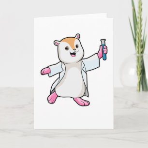 Hamster som forskare med provrör kort