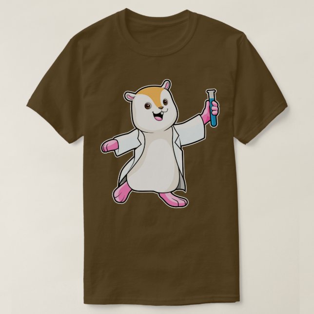 Hamster som forskare med provrör t shirt (Design framsida)