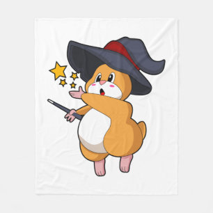 Hamster som guide med Magic trollspö Fleecefilt