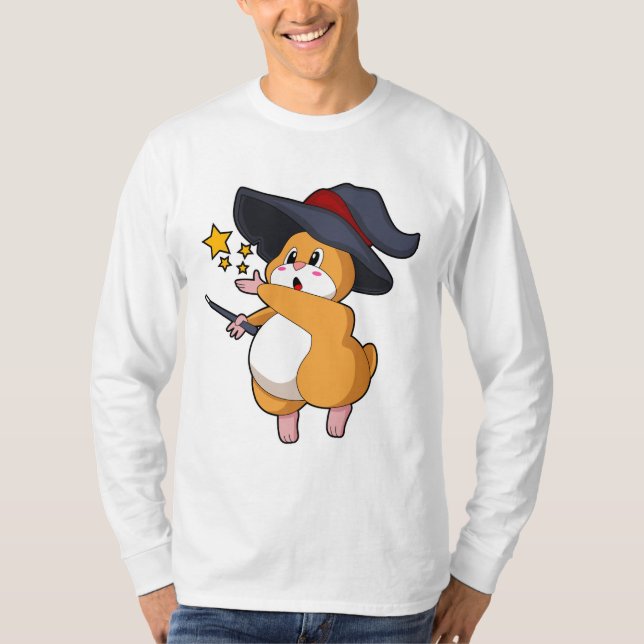 Hamster som guide med Magic trollspö T Shirt (Framsida)