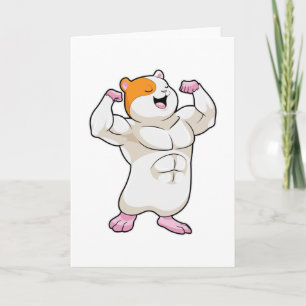 Hamster som kroppsbyggare med stora muskler kort