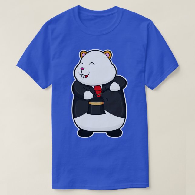 Hamster som Magician med Magic trollspö Hat T Shirt (Design framsida)