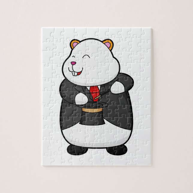 Hamster som Magician med magiskt trollspö och Hat Pussel (Vertikal)