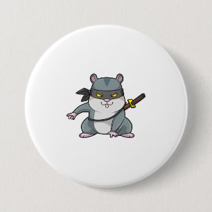 Hamster som Ninja vid martialkonsten med Sword Knapp