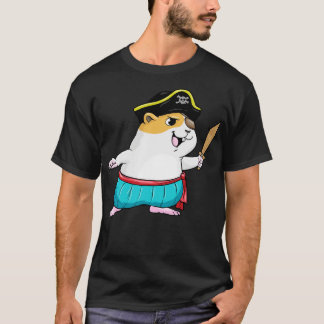 Hamster som pirat med svärd t shirt