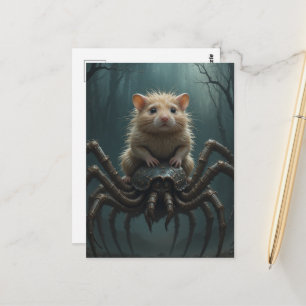 Hamster som rider på en spindel vykort