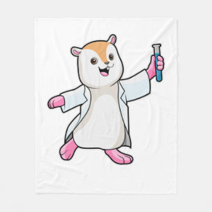 Hamster som Scientist med provrör Fleecefilt