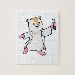 Hamster som Scientist med provrör Pussel