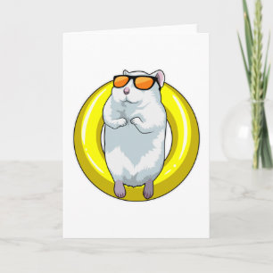 Hamster som simmar med simring kort