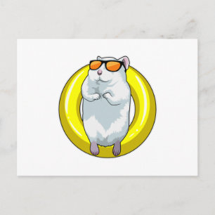 Hamster som simmar med simring vykort
