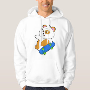 Hamster som Skater med Skateboard Hoodie