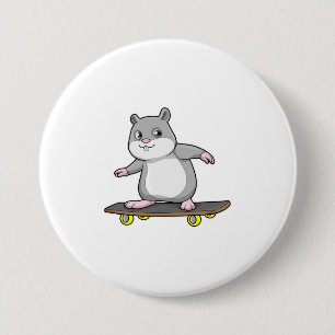 Hamster som Skater med Skateboard Knapp