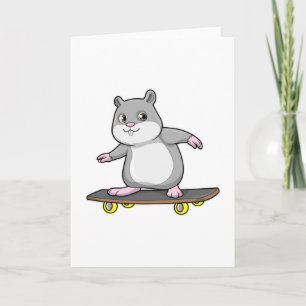 Hamster som Skater med Skateboard Kort