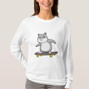 Hamster som Skater med Skateboard T Shirt