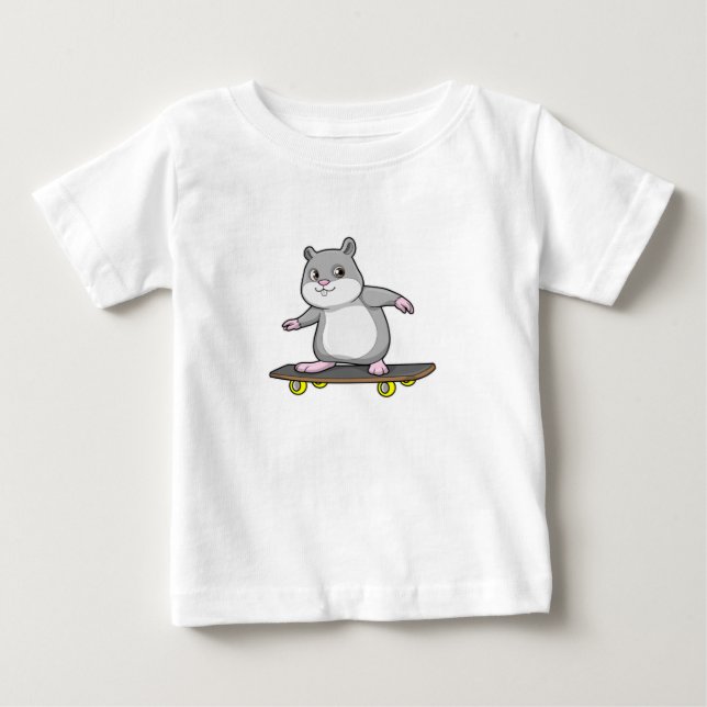 Hamster som Skater med Skateboard T Shirt (Framsida)