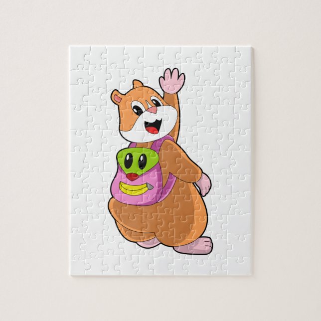 Hamster som Student med ryggsäck.PNG Pussel (Vertikal)