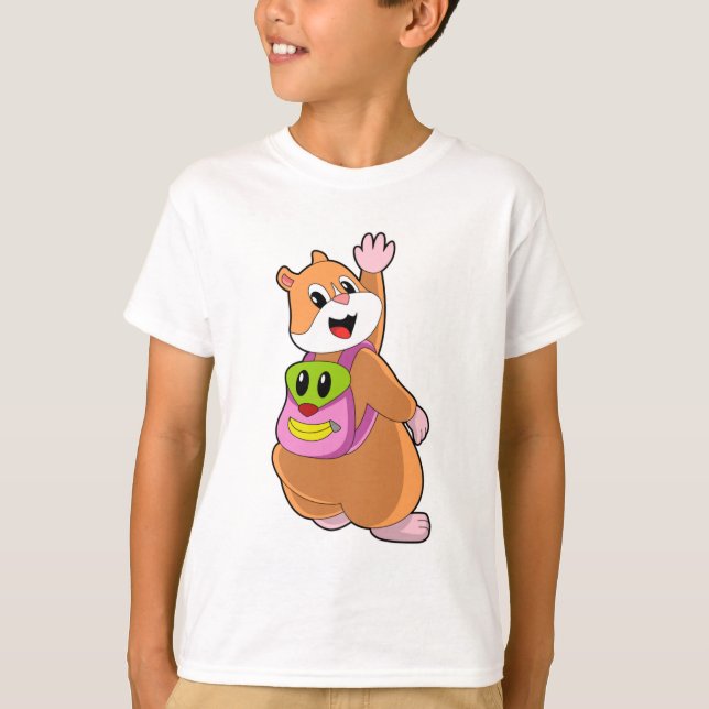 Hamster som Student med ryggsäck.PNG T Shirt (Framsida)