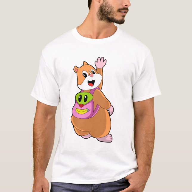 Hamster som Student med ryggsäck.PNG T Shirt (Framsida)