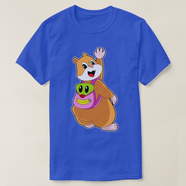 Hamster som Student med ryggsäck T Shirt (Design framsida)