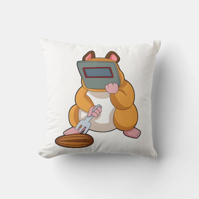 Hamster som Welder.PNG Kudde (Framsida)