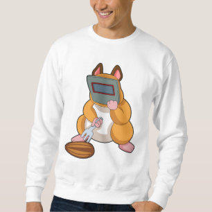 Hamster som Welder.PNG Lång Ärmad Tröja