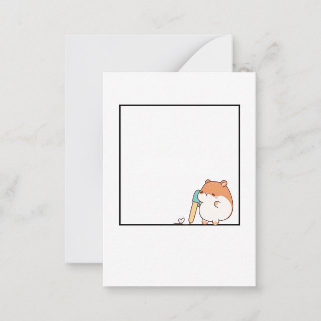 Hamster, sött hamstertema anteckningskort (Framsida)